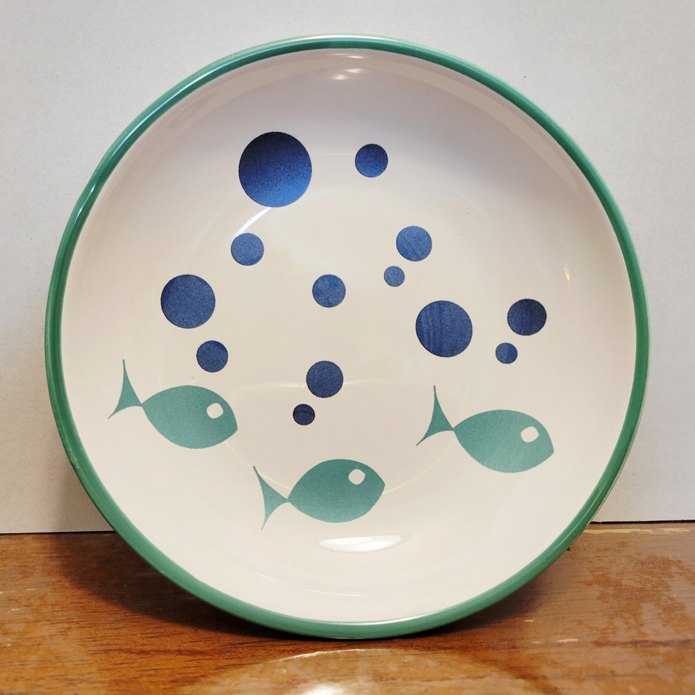 Oceanic Fish Pattern Cat Bowl